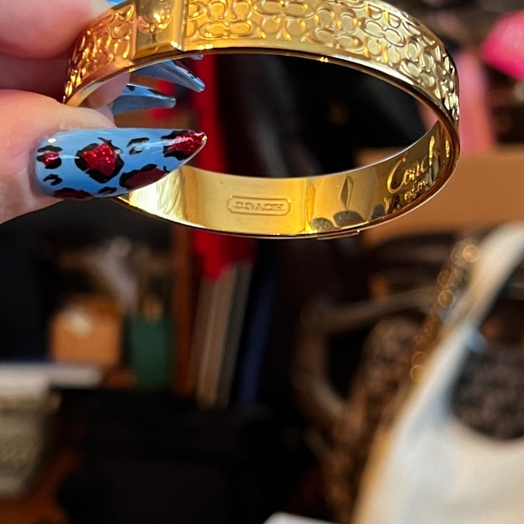 COACH Signature “C” GOLD BANGLE BRACELET - Picture 11 of 16